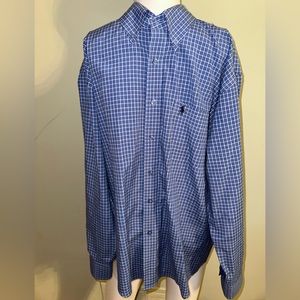 Polo Ralph Lauren Long Sleeve Blue/White/Checked 100% Cotton Shirt, Size‎ M